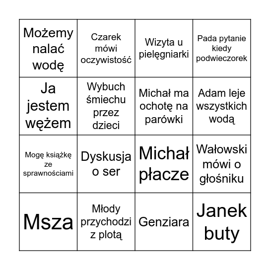 Obóz 61 Bingo Card