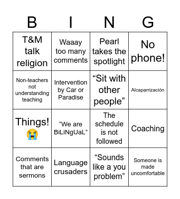 Ilegal Bingo Card
