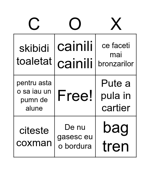 Abingus Bingo Card