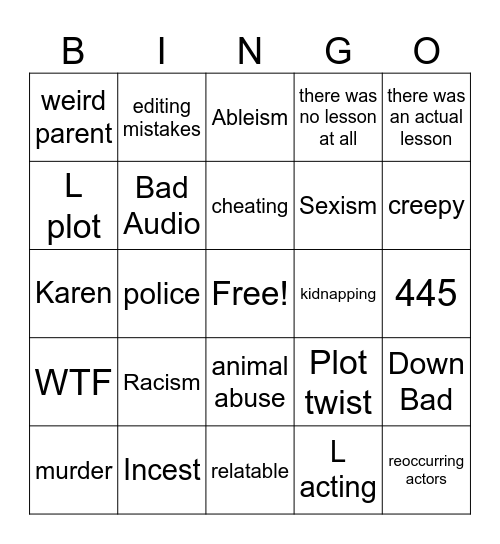 Tomorrow's Teachings Bingo Card