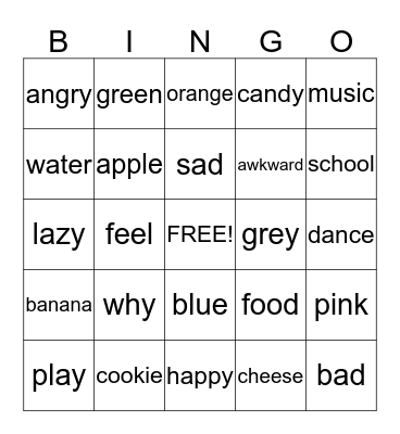 Sign Language Bingo! Bingo Card
