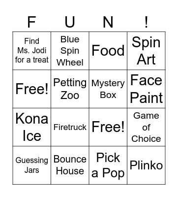 Carol Matheys Family Picnic Bingo Card