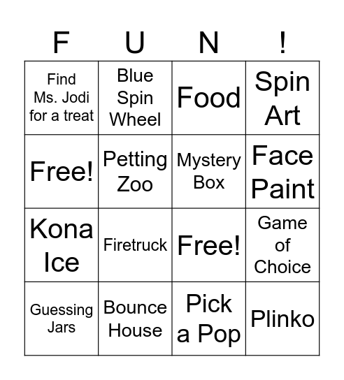 Carol Matheys Family Picnic Bingo Card