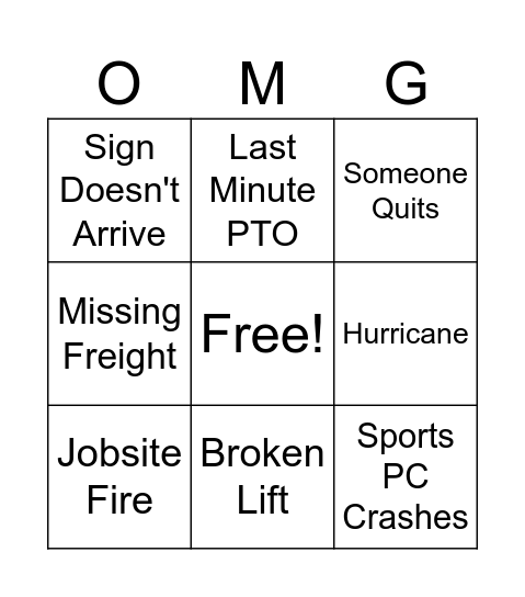 August PM Bingo Card