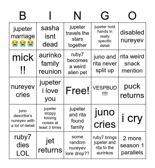 tpp junoverse finale bingo :( Bingo Card