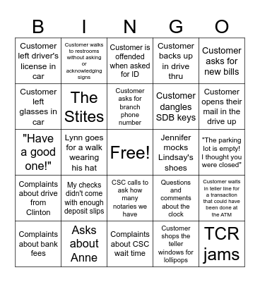 Branch Bingo #4 Bingo Card
