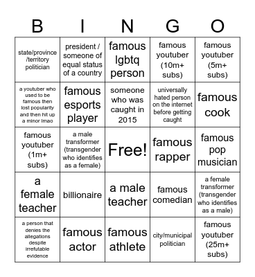 PDF FILE BINGO Card