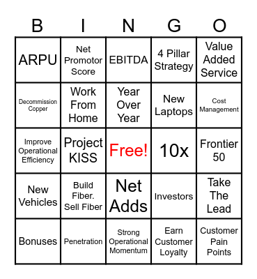 LISTEN LIVE Bingo Card