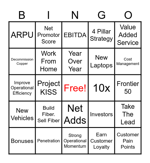 LISTEN LIVE Bingo Card