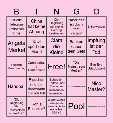 Surviving Family Dinner Bingo Card