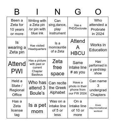 Find Someone in the Room Bingo Card