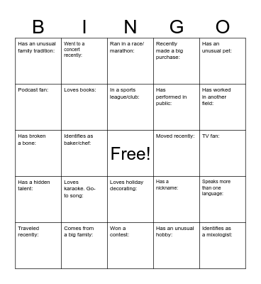 Solutions Community- Icebreaker Bingo Card