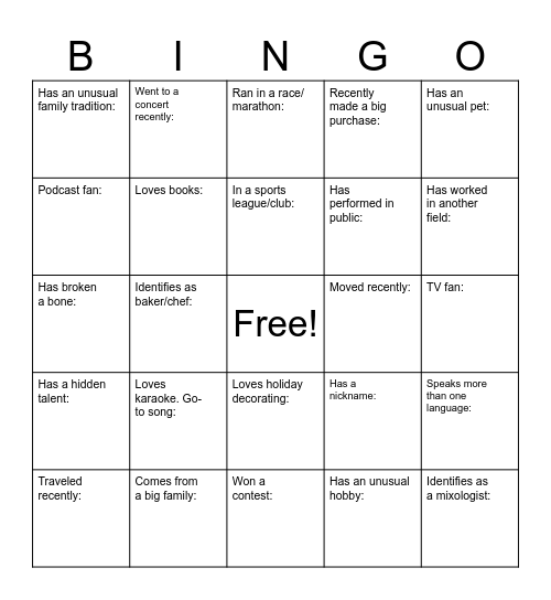 Solutions Community- Icebreaker Bingo Card