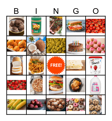 Food Bingo Card