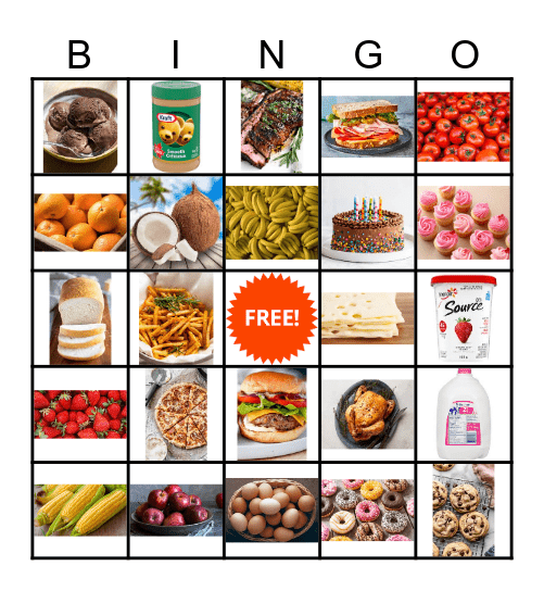 Food Bingo Card