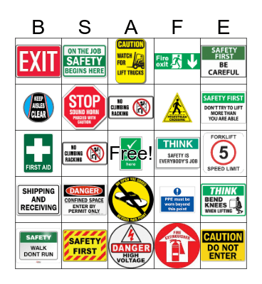SAFETY BINGO! Bingo Card