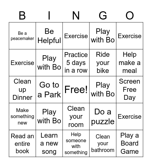 Brems Bingo Card