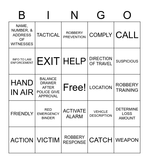 SAFECATCH Bingo Card