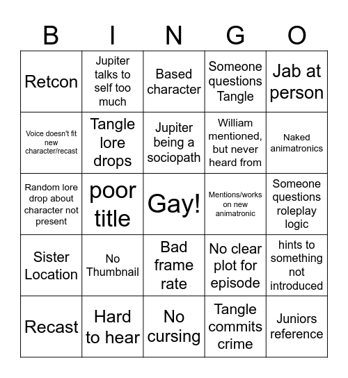 Helios Bingo Card