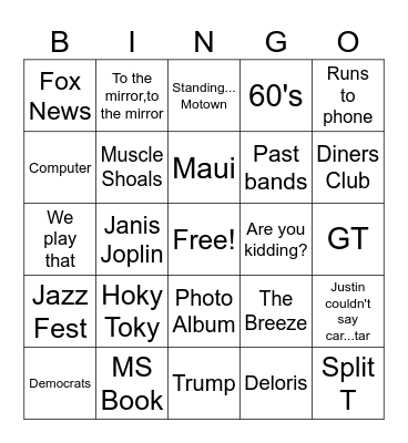 Vincisms Bingo Card
