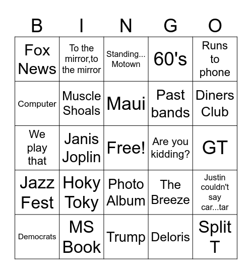 Vincisms Bingo Card