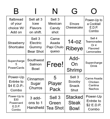 End of the Summer Competition Bingo Card