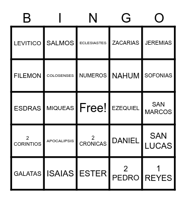 BINGO CRISTIANO Bingo Card