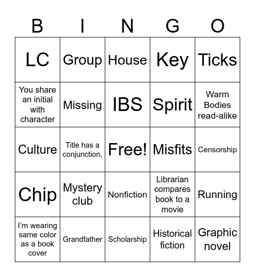 Boost Your Booktalk Bingo! Bingo Card