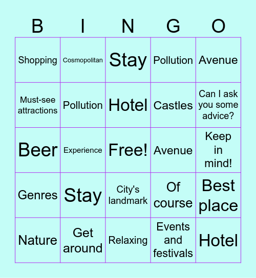 Power seekers bingo Card