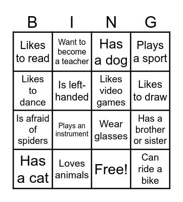 GETTING TO KNOW (LÀM QUEN) Bingo Card