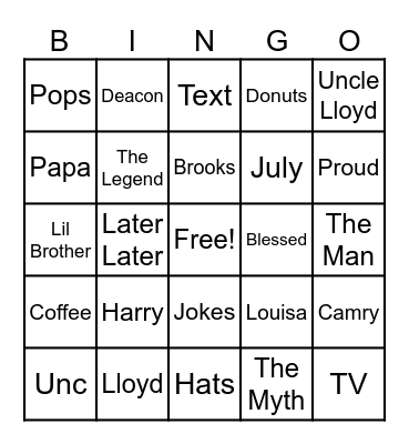 LOOK WHO'S NINETY! Bingo Card