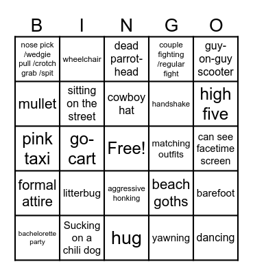 Sloppy Joes Bingo!!!! Bingo Card