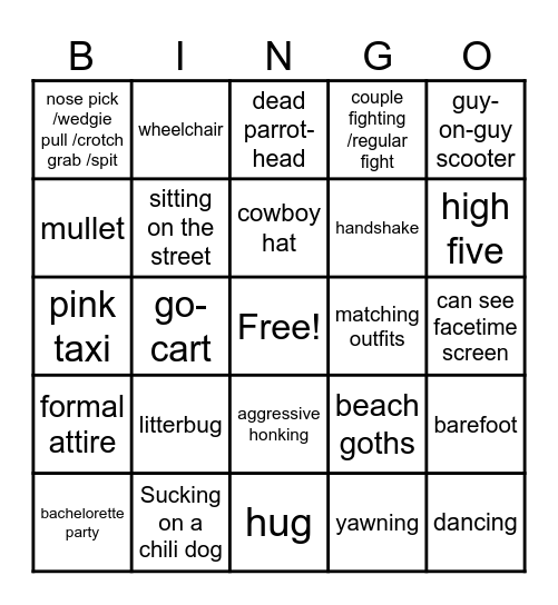 Sloppy Joes Bingo!!!! Bingo Card