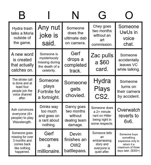 Discord Bingo Card