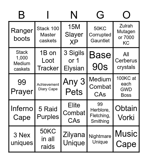 2023 OSRS Bingo Card