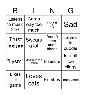 messed up puppy bf Bingo Card