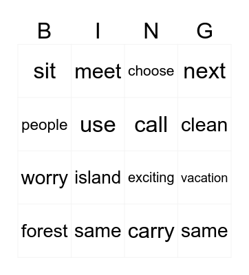 Kikutan x R&S 3 Unit 6 Bingo Card