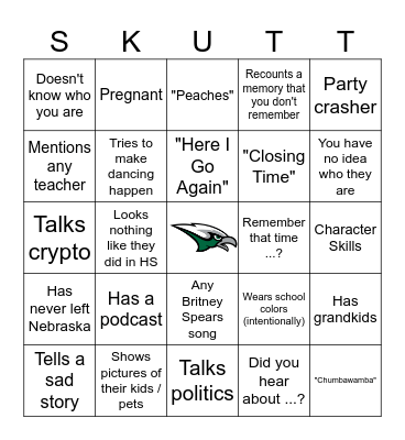 SCHS '99 Bingo Card