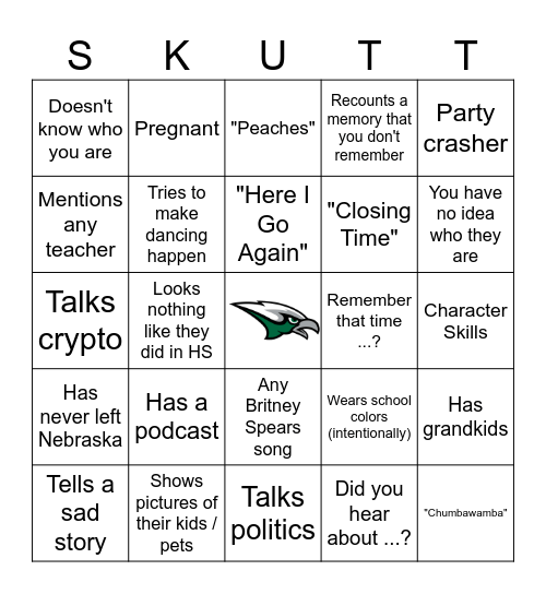 SCHS '99 Bingo Card