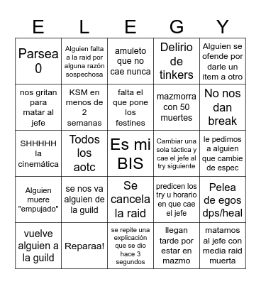 Elegyneta Bingo TWW edition 1 link mega no fake Bingo Card