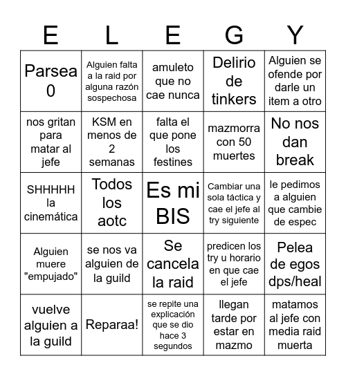 Elegyneta Bingo TWW edition 1 link mega no fake Bingo Card