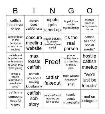 Catfish Bingo Card
