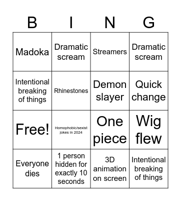 WCS 2024 Bingo Card