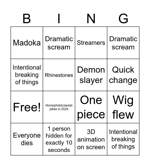 WCS 2024 Bingo Card