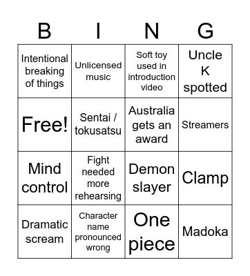 WCS 2024 Bingo Card