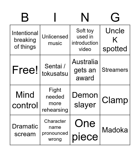 WCS 2024 Bingo Card