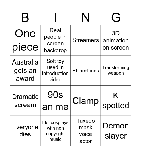 WCS 2024 Bingo Card