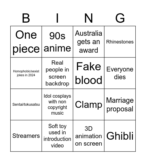 WCS 2024 Bingo Card