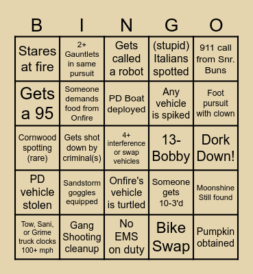️‍🔥Onfire Bingo️‍🔥 Bingo Card