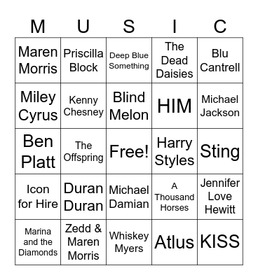 Music_08032024 Bingo Card